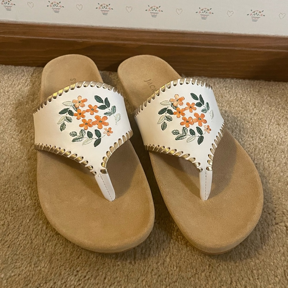 Orange Blossom Embroidered Jacks Comfort Sandal